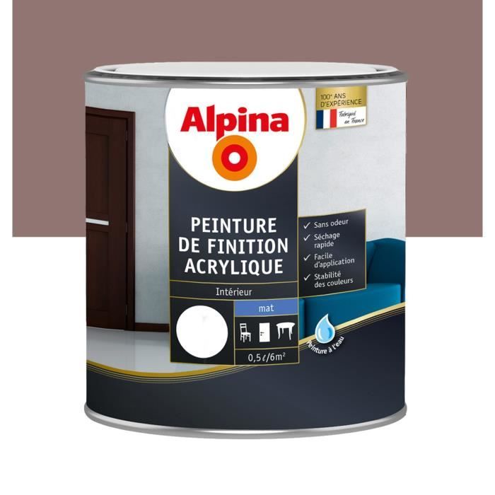 Peinture Alpina Acrylique 0,5L Mat - Couleur:Taupe Aspect:Mat - Achat /  Vente peinture - vernis Peinture Alpina Acrylique 0,5L - Cdiscount