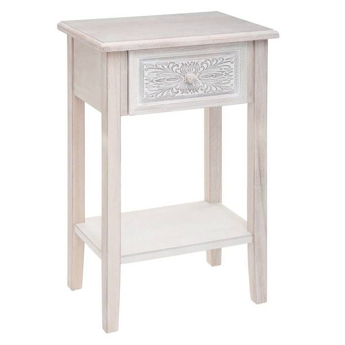 Table de chevet Hina blanc H675cm - Atmosphera Créateur dintérieur