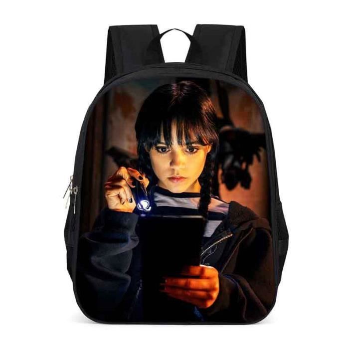 Sac à Dos Scolaire Mercredi School Extensible 28L - Noir 30 X 45 Cm, Confortable Et Robuste