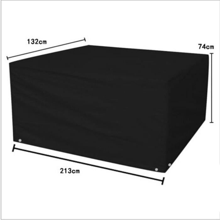 Housse Imperméable Meubles De Jardin Rimwig 110x110x74 Cm – Oxford 420D Ultra Robuste, Anti-UV, Carré Avec Aérations