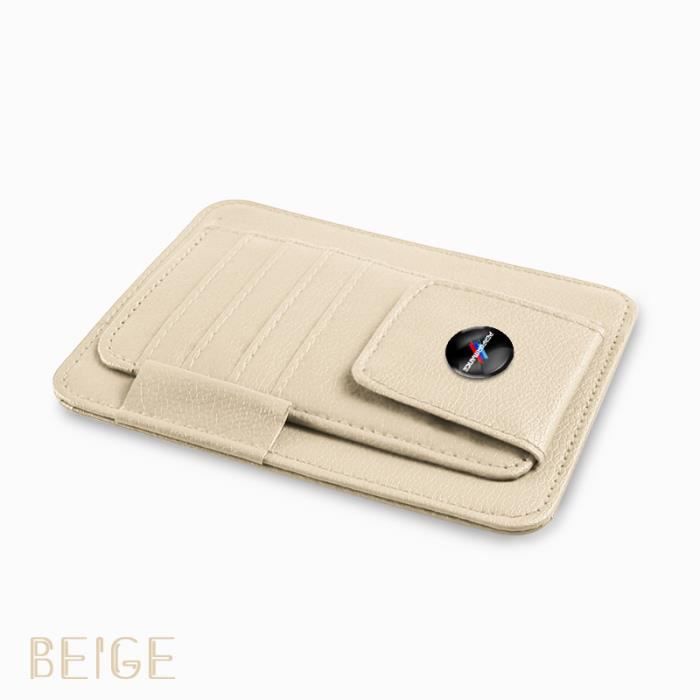 Beige - Sac De Rangement En Cuir Pour Pare Soleil De Voiture, Porte