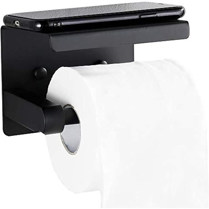 Porte-papier Toilette Sans Perçage - Noir - Porte-rouleau De