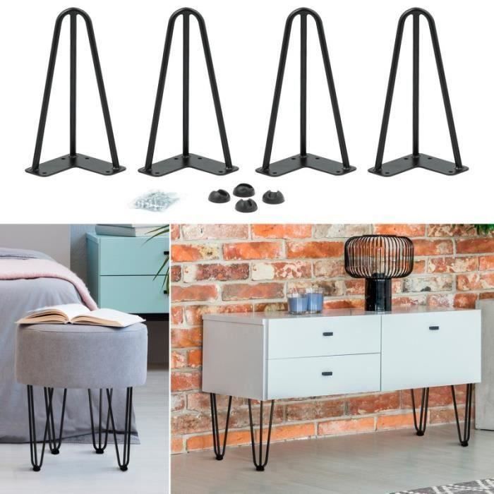 Pied Table Basse Meuble Scandinave 4pcs Pieds Epingle Diy Pieds 30 Cm 3 Tiges Pour Table Pied De Chaise Avec Vis 4 Protege Pieds Cdiscount Bricolage