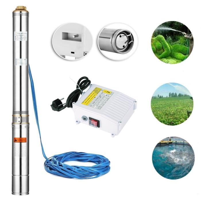 4 Pouces Pompe Pour Puit Profond 230v 1500w Pompe à Eau Submersible De Puits Profond De Pompe Avec 30m Cable