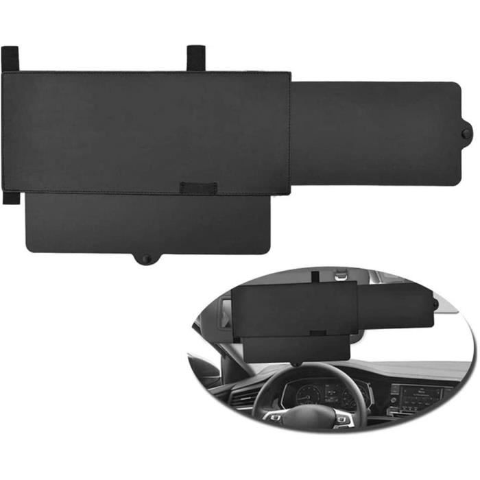 Extension Pare-soleil Voiture - Adhésif/ventouse - Protection UV - Ajustable 180° - 33x12cm