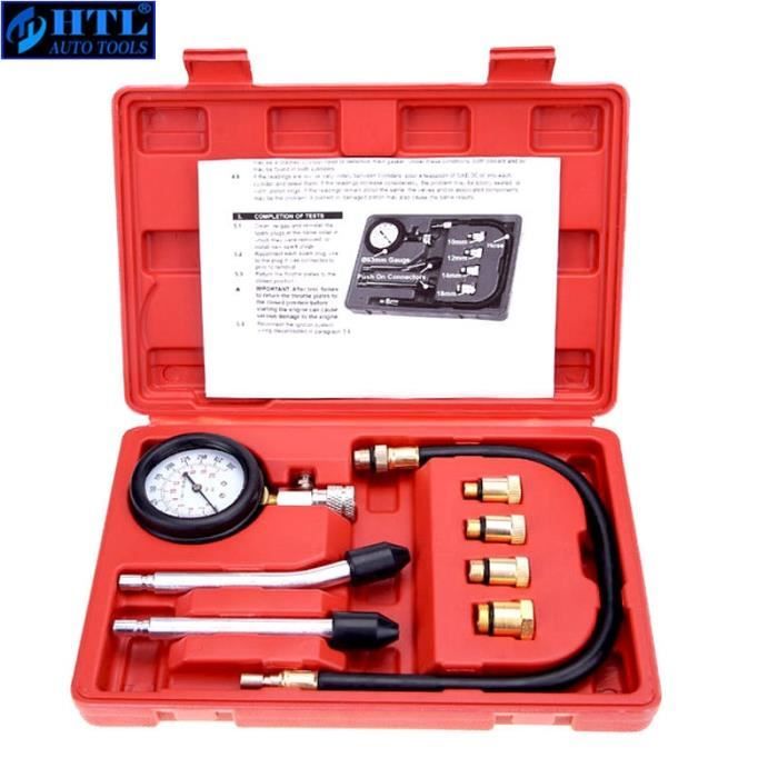 Kit Manomètre D'huile Moteur Avec 10 Adaptateurs - Pour Moto, Voiture, Camion - Tuyau De 1200 Mm