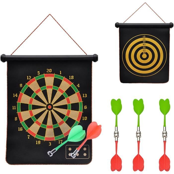 Cible De Fléchettes Aselected – Double Face – 45,7 Cm – Acier – 6 Fléchettes à Pointe Acier Incluses – Pour Maison Et Loisirs