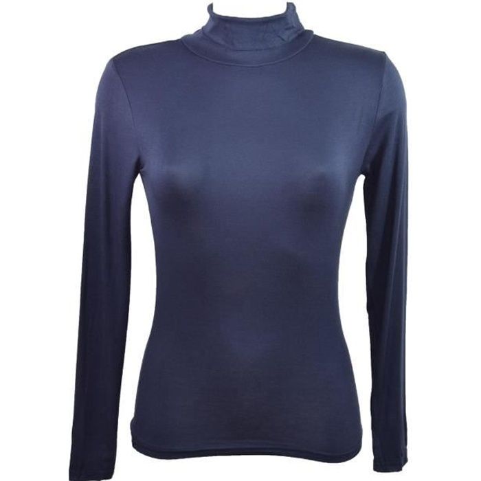 sous pull bleu marine femme