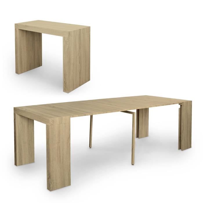 Table console extensible en bois 10 personnes PALOMA Cdiscount Maison