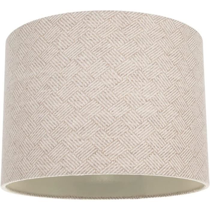 Plafonnier Double Abat-jour Écru et Galon Beige | Chamade