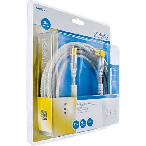 Schwaiger IEC Antennenkabel 5m - Hochwertig Mit 110dB Schirmung