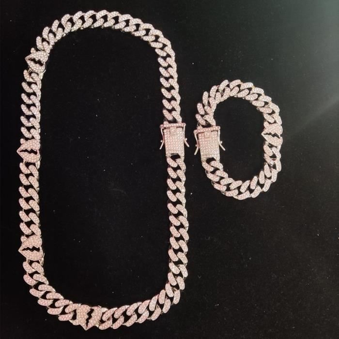 Collier Homme Chaîne Cubaine Hip-hop KEQAR - 50 Cm Acier Inoxydable, Cadeau Masculin élégant