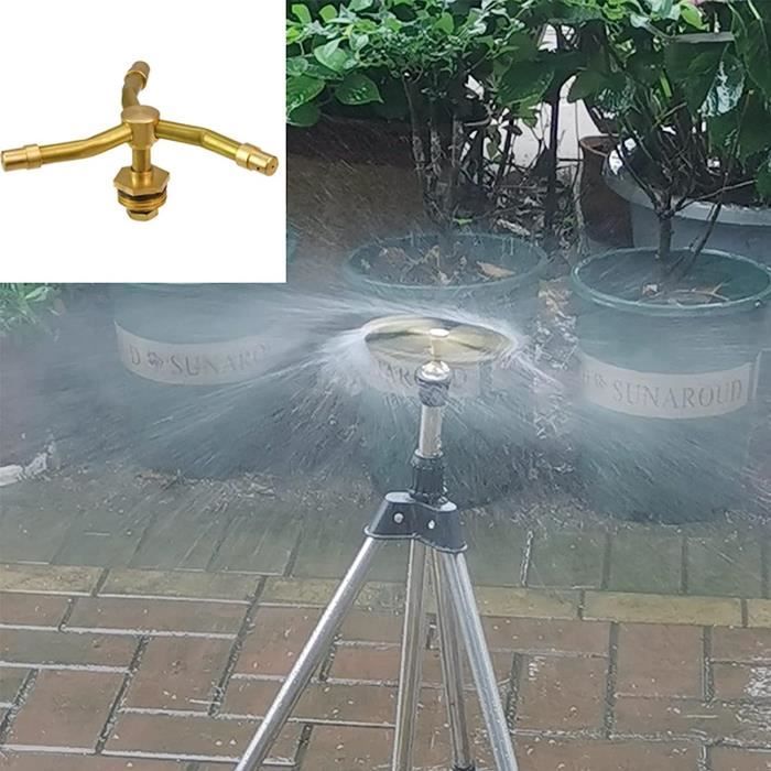 Arroseur Rotatif 360° 2 Jets – Pulvérisation Réglable 8-12,5 M – Idéal Pelouse, Jardin, Potager