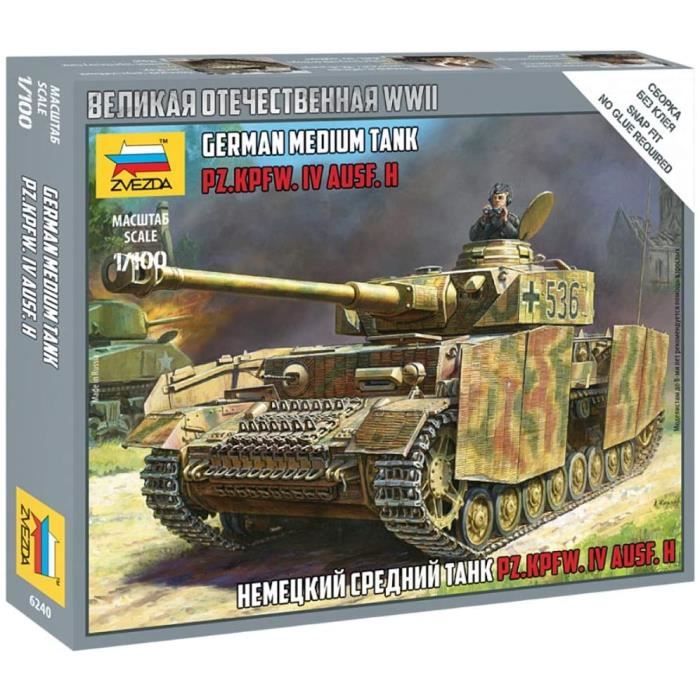 Char Panzer IV Ausf.H 1/100 Zvezda 6240 - Kit De Modélisme En Plastique à Monter, Neuf