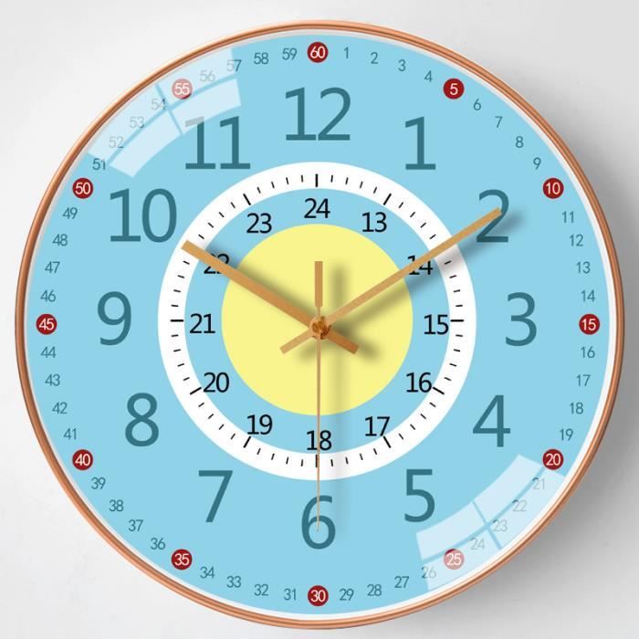 Nouvelle circulaire moderne Horloge murale 30 cm facile à lire les numéros en verre noir cuisine 