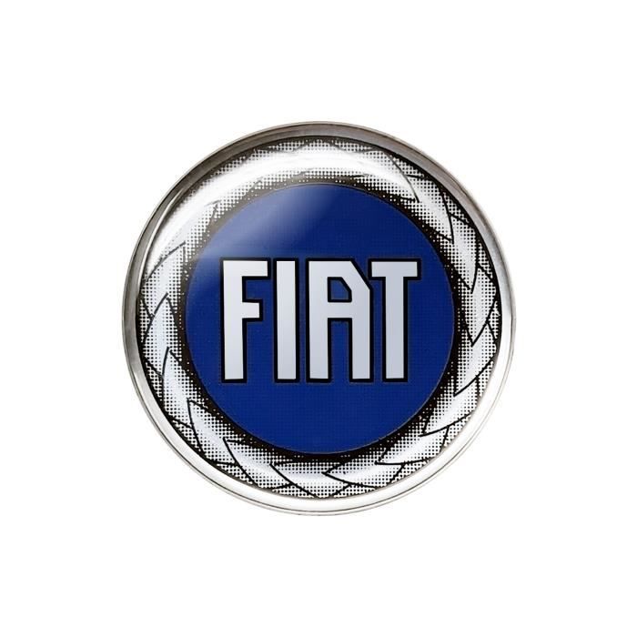 Autocollant 3D Fiat Officiel Logo Bleu, Diamètre 48 mm