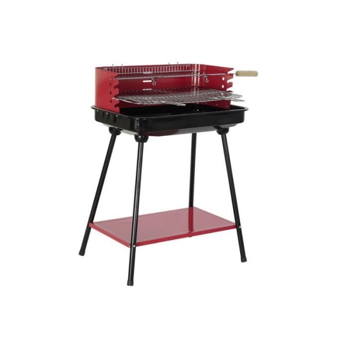 Barbecue à Charbon - DKD Home Decor - Rouge Acier - Pied - 53x37x80 cm