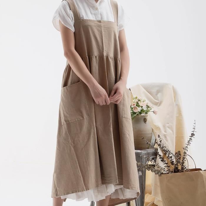 Robe tablier lin sale
