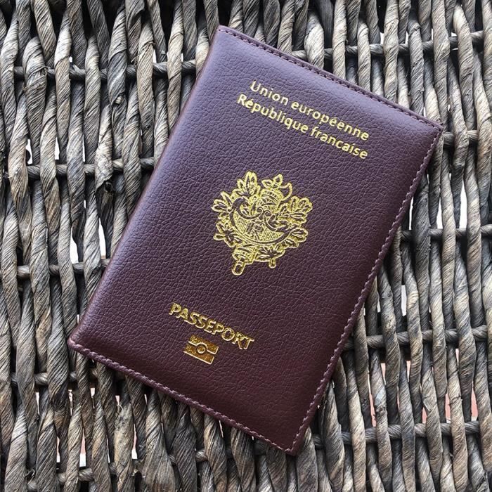 Marron Étui de passeport pour fille, joli couverture pour cartes français,  édition originale, accessoire pour - Cdiscount Bagagerie - Maroquinerie