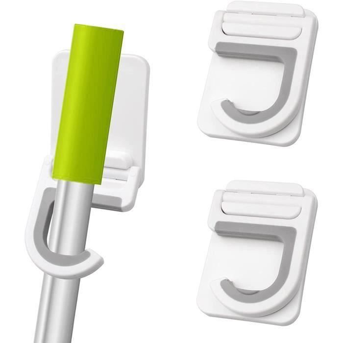 5 Porte-Balais Muraux Adhésifs Acier Inoxydable - Support Sans Percage Pour Balai, Raclette - Max 5kg