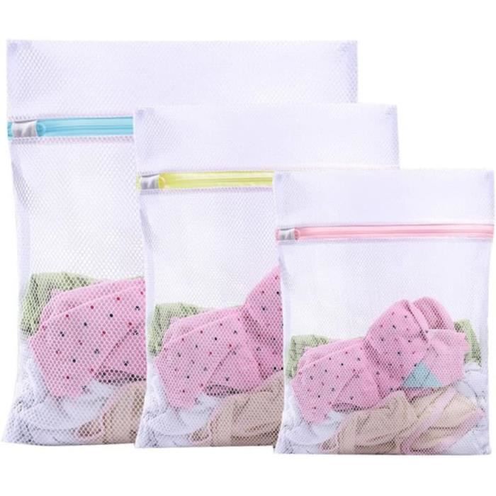 WT1 - Sac à linge en maille avec fermetures éclair pour machines à WT1 - Sac à linge en maille avec fermetures éclair pour machines à