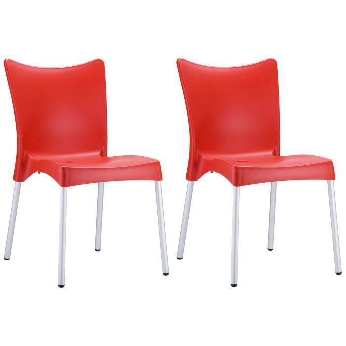 CLP Lot de 2 Chaises de Jardin empilables Juliette en Plastique
