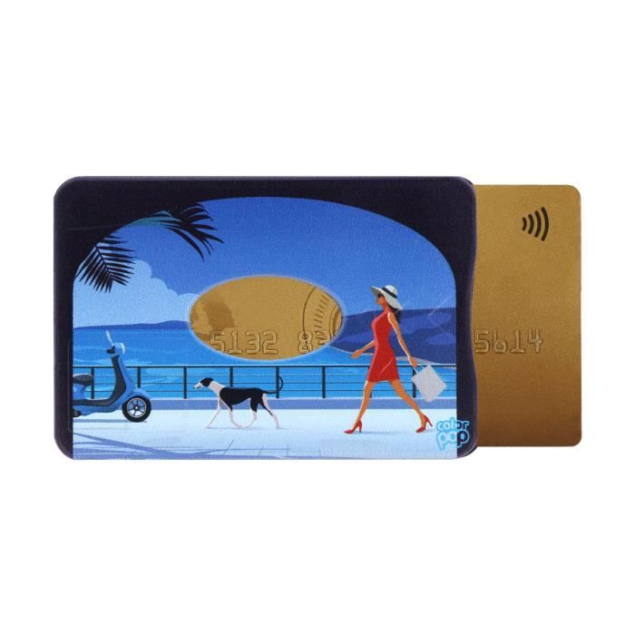 Porte-carte rigide (1 carte) blindé Color Pop® anti-piratage - Collection Provence - PVC imprimé - 6 x 9,1 cm - Fabrication