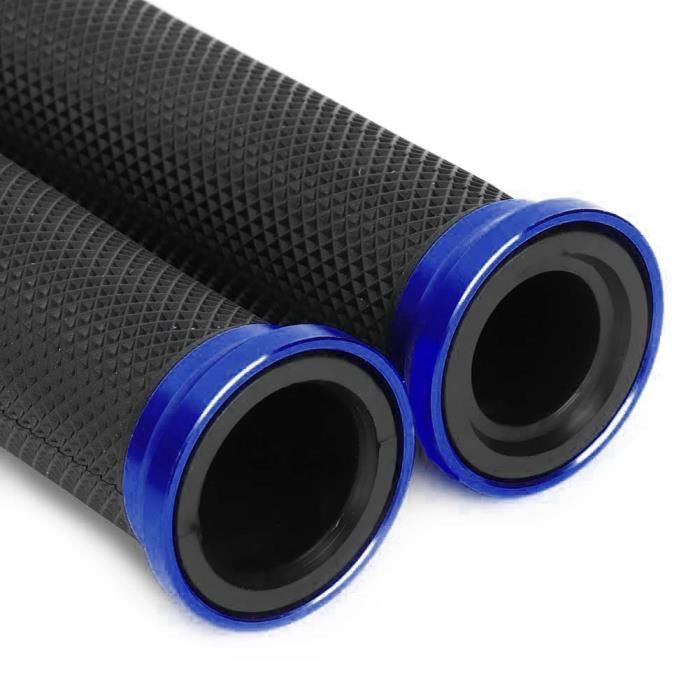 Poignées De Guidon Moto En Caoutchouc Antidérapant - Diamètre 7/8 Et 1 Pouce - Kit Avec Embouts (cornes)