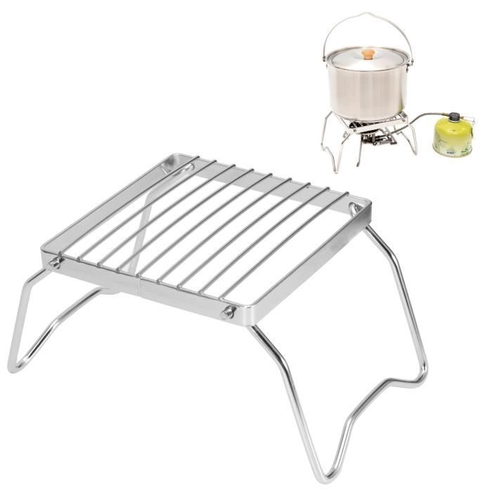 Table De Barbecue Pliante Anbte - Support 82 Kg, Hauteur Réglable Jusqu'à 71 Cm - Plateau Maille Métallique 61x41 Cm - Pour Camping, Jardin, Pique-nique