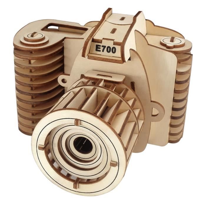 Jouet enfant Puzzles 3D pour Adultes Exquis Jigsaw Modèle D'appareil Photo en Bois Puzzle Jouet