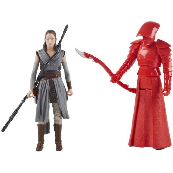 Figurine Star Wars : Force Link : 2 figurines : Rey entrainement Jedi et Garde prétorien délite aille Unique Coloris Unique