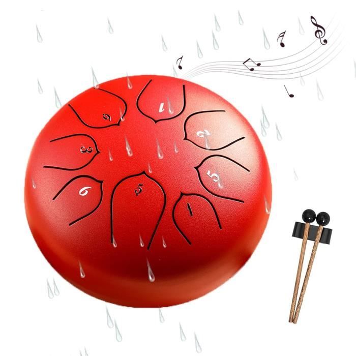 Tambour De Pluie Extérieur 3 Pouces (7,6 Cm) - 6 Tons En Acier, Pour Yoga, Méditation Ou éducation Musicale - 7
