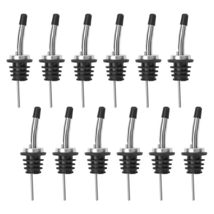 Verseurs Pour Bouteilles - Lot De 12 En Inox Avec Bouchon, Pour Huile, Vinaigre, Alcool