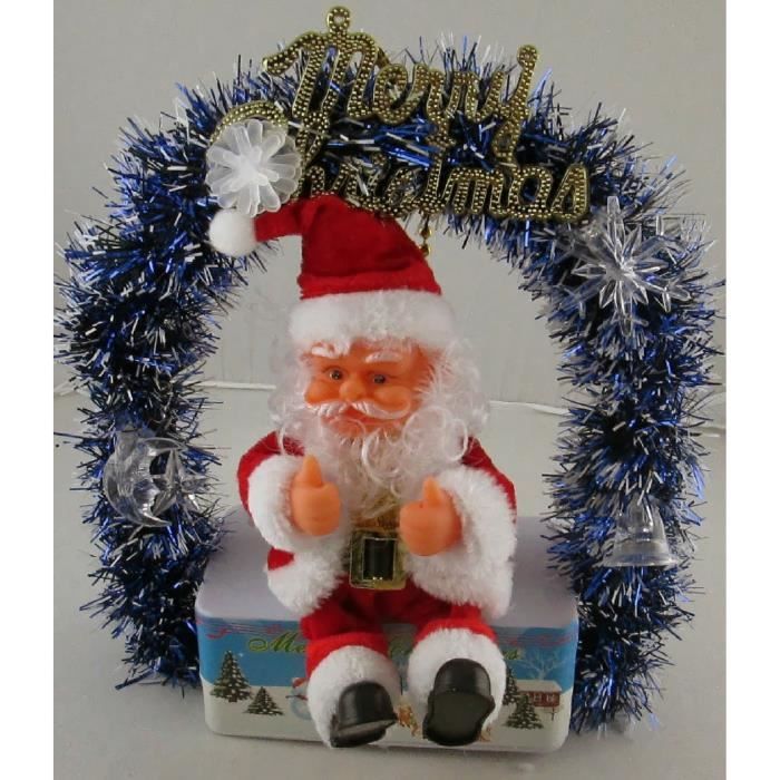 Pere Noel Automate Anime De Noel Musical Et Lumineux Sur Support A Accrocher Cdiscount Maison
