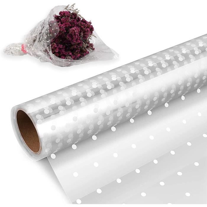 Rouleau Cellophane Transparent Feuille Emballage pour Fleur Fruit Cadeau 50cm * 20m 0.040mm