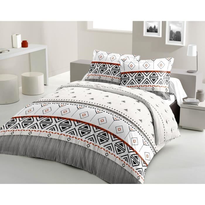 Parure De Couette 220x240cm STEEVY - Microfibre Douce - Housse + 2 Taies