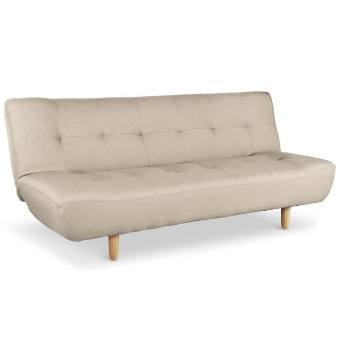 Canapé Convertible Scandinave Urban Beige Achat Vente