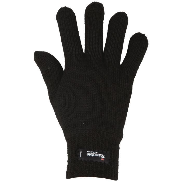 Gants D'hiver Thermiques Pour Homme - Doublure Thinsulate 3M, Double Isolation Pour Grand Froid
