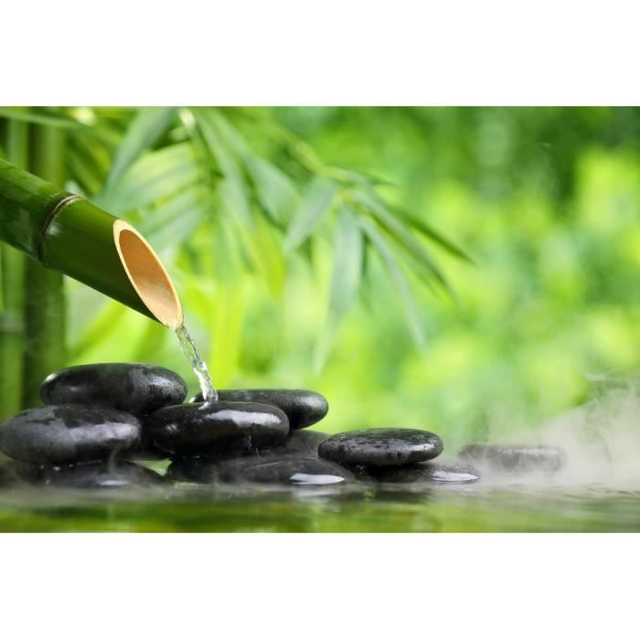 Stickers muraux 3D Zen Bambou Galet et Eau 60*90 cm Cdiscount Maison