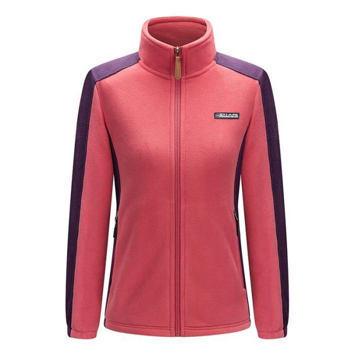 Veste Polaire Femme – Cardigan Fermeture Éclair – Col Montant, Poches – Chaud Et Doux – Pour Automne/Hiver