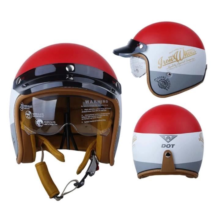 Casque Moto Ouvert Rétro MOCOERL - Homologué ECE 22.06 - Visière Transparente - Taille S-XXL