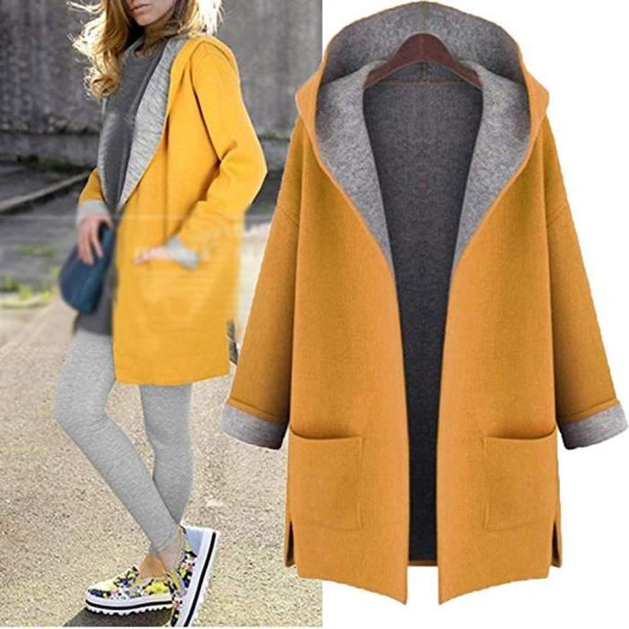 Fahion Manteau Veste femme moyenne à long Grande Taille casaque avant  ouvert Manteaux Multicolore Multicolore - Cdiscount Prêt-à-Porter