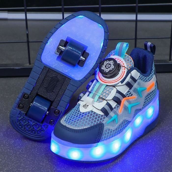 Chaussures à Roulettes Rétractables – Basket Skate 2-en-1, Roues PU Double Rangée, Semelle EVA+caoutchouc, Pour Enfants Et Adultes !