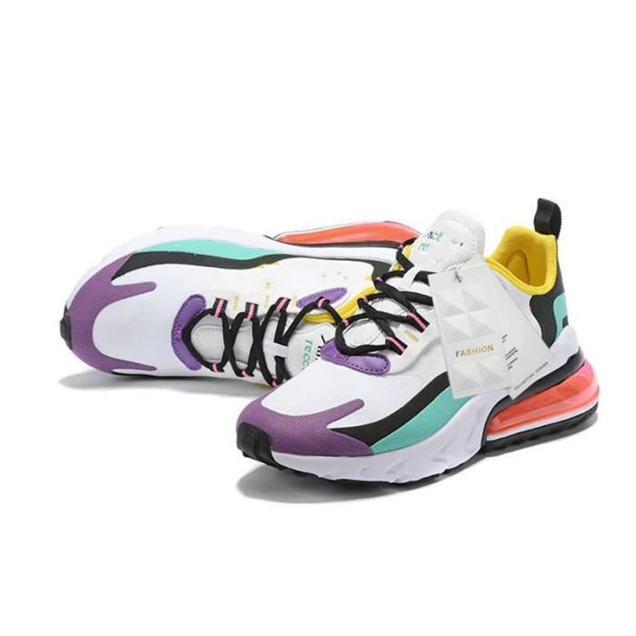 Baskets 270 react violet-vert-jaune mixte Ref.AO4970 101 GP™ Violet Violet  - Cdiscount Chaussures