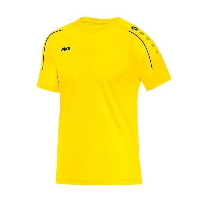 t-shirt mixte jako classico - jaune citron - manches courtes - football