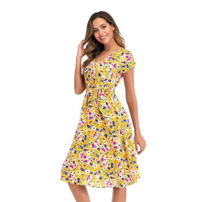 Robe Longue Bohème Sans Manches - Imprimé Floral - Polyester - Taille Regular - Neuf Avec étiquettes