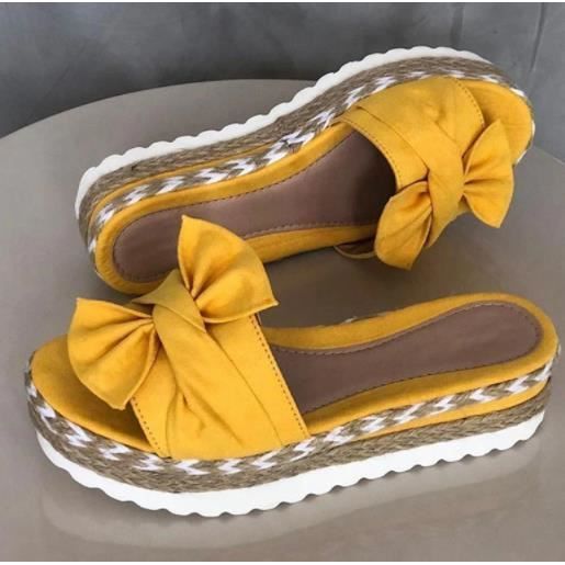Femme Chaussures Chaussures à talons Sandales compensées Sandales Cuir CafeNoir en coloris Orange 