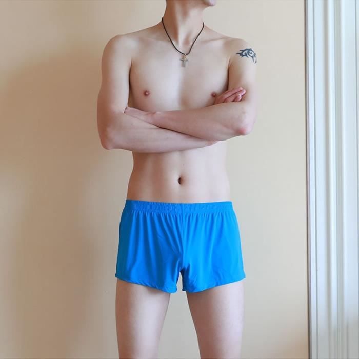Boxer en soie glacee pour homme Doux et confortable Blanc