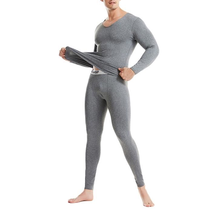 Maillot de corps Thermique Homme Elastique Sans Coutures Col V Manches Longues Sous Vetement Chaud Doux Respirant Gris1 Gris1 Cdiscount Pret a Porter