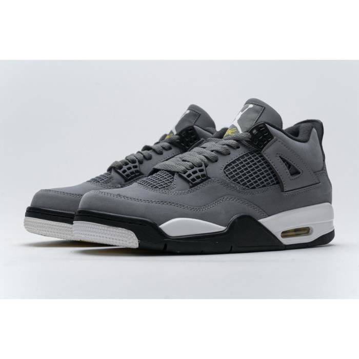 Basket NIKEs AIr Jordans 4 Mid AJ 4 TxT Chaussures de Running Femme homme  Gris Noir Blanc - Cdiscount Sport